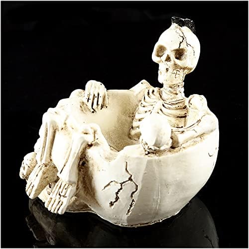 Пепелник с виртуален скелет и Череп ZMX - Творческа Обстановка за вашия Работен плот на Хелоуин, Бижута, Пепелник