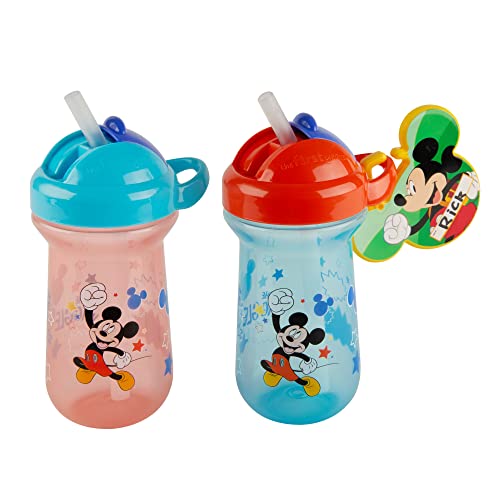 Сламени чаши с панти капак за деца с Мини Маус първите години от живота си - Disney Toddler Cups с чаровна номинална биркой - от 18 месеца и по-възрастни - 10 мл - 2 броя
