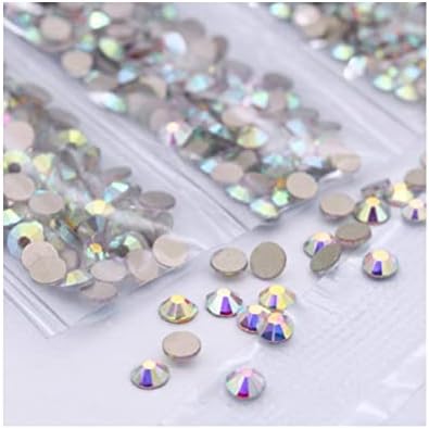 1728 бр. Сребърни Копчета AB Цвят на Дизайн на Ноктите Кристали за Блясък на Кристали, Скъпоценни Камъни 3D