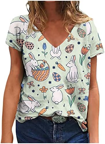 В памучна Блуза, Женска Тениска С Къс Ръкав и Кръгло деколте и Дълбоко V Образно деколте С Цветен Модел Kawaii Animal Peeps Костюми За Cosplay Тениска