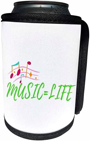 Триизмерно изображение на думите музиката е живот с музикални ноти - Опаковки за бутилки-охладител в банката