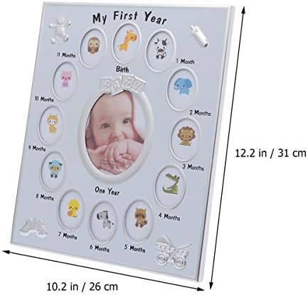 IMIKEYA Подарък за Бебета Фоторамка За Новородени Първата Ми Година В Памет Фоторамка Стенен, Настолен Снимка