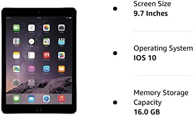 Таблет Apple iPad Air 2 16 GB Wi-Fi интернет и 2 GB iOS 10 с диагонал 9,7 инча - Space Gray (обновена)
