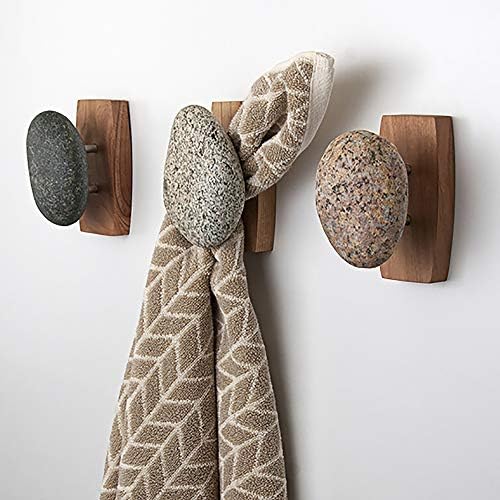 Крайбрежен кука Sea Стоунс - Кука за дрехи - Монтиране на куката от естествен камък, ръчно изработени с елегантна