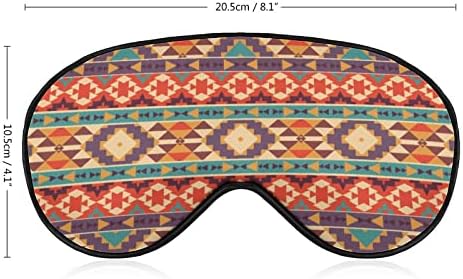 Цветна Маска за Сън с Ацтекским Модел, Сенки за очи с Регулируема Каишка, Превръзка на Очите, за да Пътуват