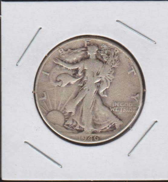 1946 Liberty Walking (1916-1947) (90% сребро) Избор на полдоллара Малки детайли