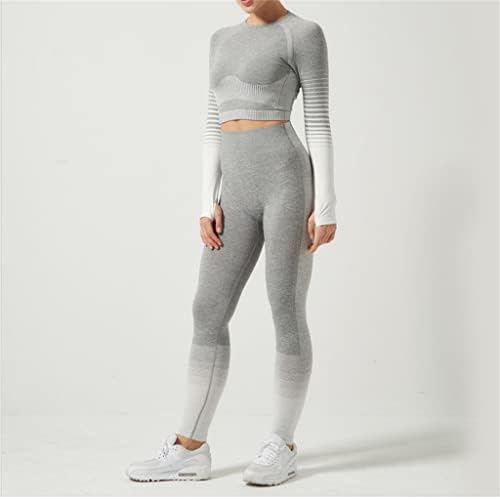 CZDYUF Комплект дрехи за Йога, Женски Быстросохнущий спортен костюм за бягане, с наклон от две части за фитнес