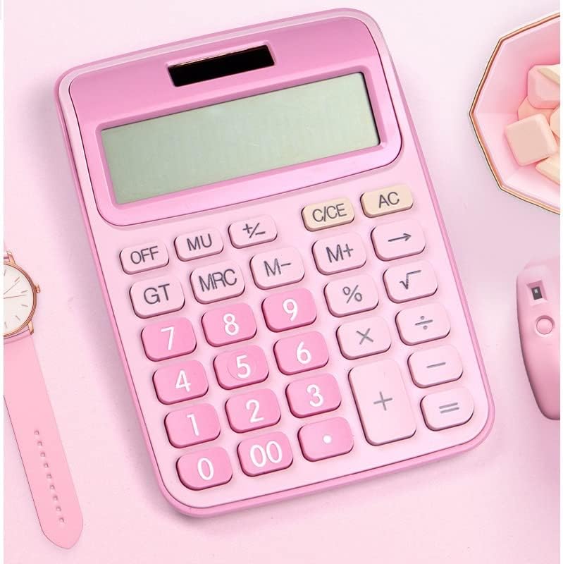 XWWDP Настолен калкулатор с 12 числа, по-Големи Бутони, Финансов инструмент за водене на счетоводство, батерии