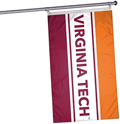 NCAA Virginia Tech Hokies Унисекс Двупосочен отбор Лого 3 x 5' Хоризонтален Флаг, Странично оттичане, фланец