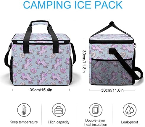Розови Еднорози Понички Модел Охладител на Скоростната Изолирано Запечатани Чанта за Преносим Охлаждащ Обяд