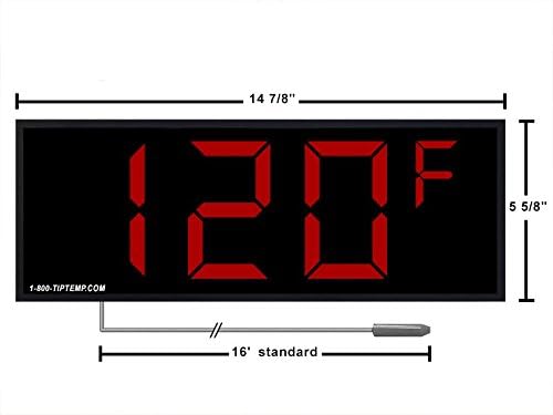 Термометър с по-голям дисплей 4 цифри за много голям дисплей, термометър показва в ° C или ° F. Голям led индикатор на температурата (3-значная модел)