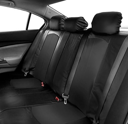 Калъфи за автомобилни седалки FH Auto Group от най-високо качество изкуствена кожа Черен на цвят, с Комбинирана