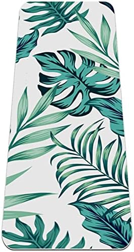 Екологично Чист килимче за йога, с дебелина 72 x 24 x 6 мм, от ТПЭ с тропически палмови листа, Нескользящий