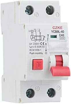 Автоматичен прекъсвач остатъчен ток AXTI 230V 50/60 Hz RCBO MCB 30 ma със защита от претоварване работен ток и изтичане на 6/10/16/20/25/32/40 А (Цвят: N 1P, размер: 40A)