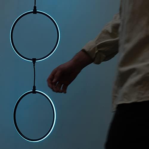 Модерен лампиона Brightech Nova, което променя цвета си - Led лампа с невероятен цветен наклон RGB и модерна окачване с формата на пръстен под формата 3 обиколки - Ъглова лампа