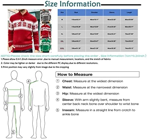 Пуловер Оверсайз Dudubaby за мъже Есен-Зима, Пуловер с Висока Яка и Дълги Ръкави, Риза с Копчета, Коледна Риза,