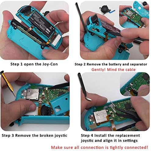 Подмяна на джойстик IIWEY Joycon, 2 комплекта за поправка на дрифт, контролер на Nintendo Switch Joy-Против