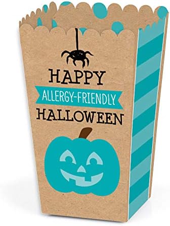 Голяма точка щастие от Тюркоазено синя Тиква Кутии за предложения Пуканки за Хелоуин, Не Причиняват алергии