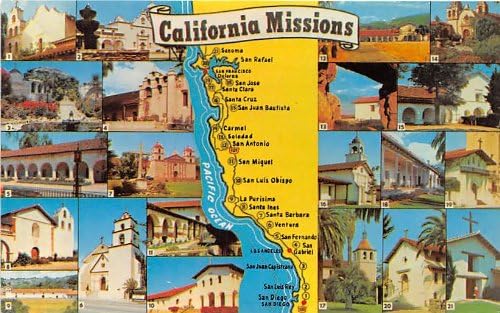 Калифорния Мисия, пощенска Картичка от Калифорния
