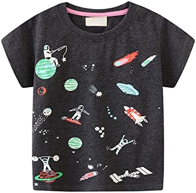 Баскетболен Комплект За Малки Момчета, Детски Светещи Тениски с изображение на Планетата Астронавти и Космически