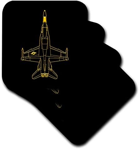 Триизмерно изображение на изтребител F-18. Военно-въздушни сили биха могли да бъдат. Жълто към черно - влакчета