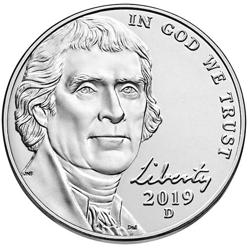 2019 D BU Jefferson Nickel Choice Необращенный монетен двор на САЩ