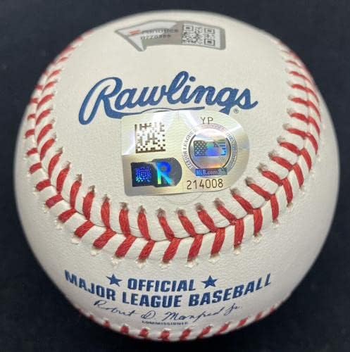 Аарон Джадж Подписа AL Home Run Record 62 Логото на MLB Бейзбол Holo Fanatics - Бейзболни топки с Автографи