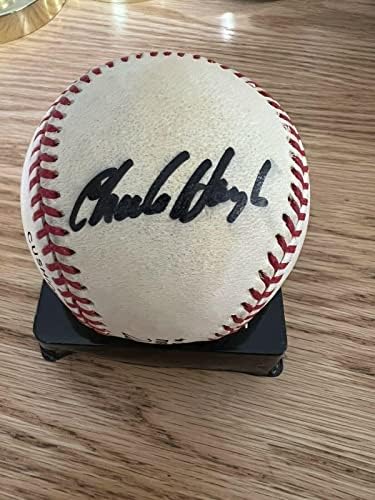 Чарли Half Рейнджърс Копито Доджърс Марлинс Подписа на Страничния панел Onl Baseball Jsa - Бейзболни топки с