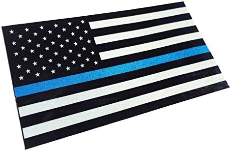 Голяма или малка (изберете размер) Светоотражающая Тънка Синя линия Стикер-стикер Съединените Щати Флаг на САЩ