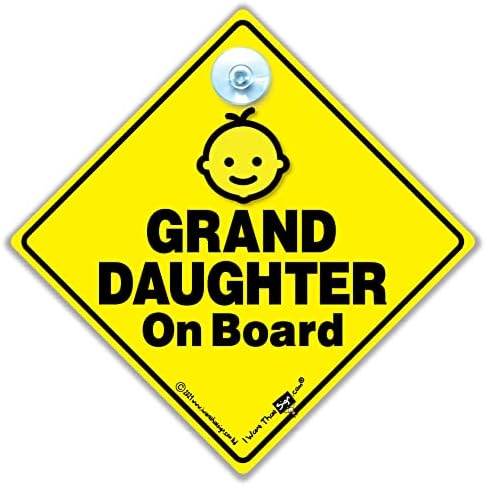 Знак Внучка на борда, Знак Бебе на борда, Знак Внук на борда На прозореца на колата, Предупредителен Авто знак