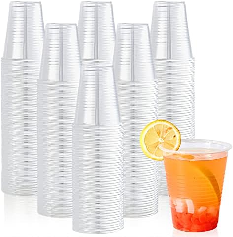 Lilymicky [450 опаковане.] Прозрачни Пластмасови Чаши на 12 унции, Чаши за студено за пиене, за партита, за Еднократна употреба Пластмасови Чаши за парти, Пикник, барбекю, Пъ