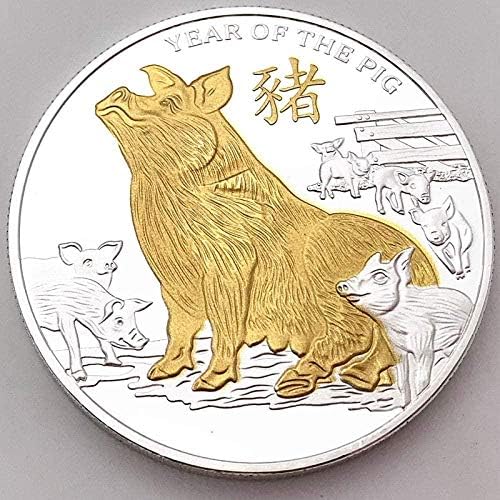 2019 Китайския Зодиак Златната Свиня Златна Колекция Възпоменателни Монети Златни Свине Подарък За Нова Година