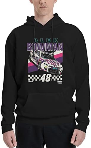 Alex Bowman 48 Мъжки Пуловер С качулка Ежедневни Hoody С качулка най-Добрите Блузи, Спортно Облекло Спортен