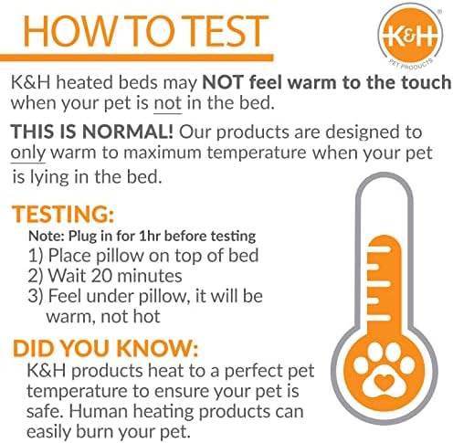 K&H Pet Products Deluxe Lectro-Мат С нагревател за развъдник на Средно-Сив от 16.5 x 22,5 60 W, Кафяв