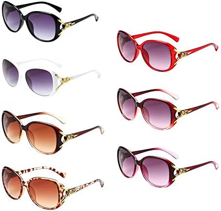 YQVIE 7 Pack Ретро Фокс Големи Слънчеви очила за Жени на Едро на Пластмасови богата колекция Слънчеви очила