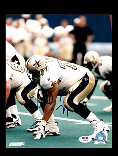 Уили Роаф с ДНК PSA Подписа Coa 8x10 Снимка с Автограф на Светци - Снимки NFL с автограф