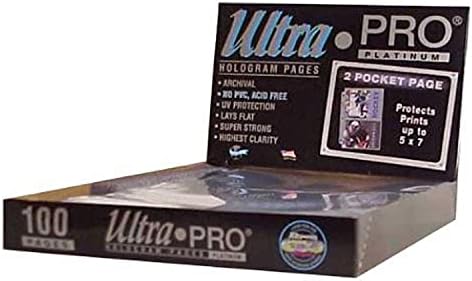 Ultra Pro 2-Имат Платинена страница с джобове 5 X 7 инча, 100 карата.