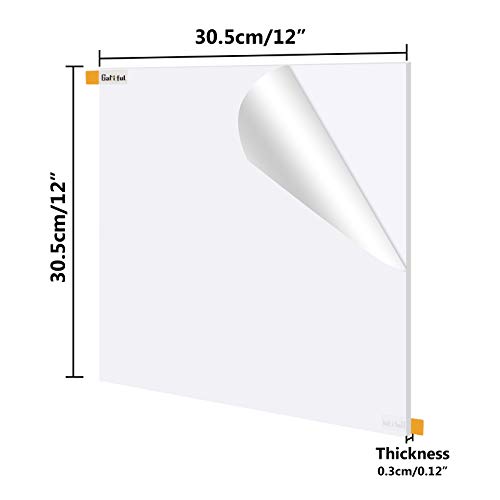 Бял лист акрил, плексиглас с дебелина 3 мм, Елегантен Квадрата панел от Оцветена пластмаса с размери 12 x 12