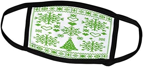 Комплект за бродерия на кръстат бод 3dRose Коледа със зелени и бели обложки (fc_273648_1)